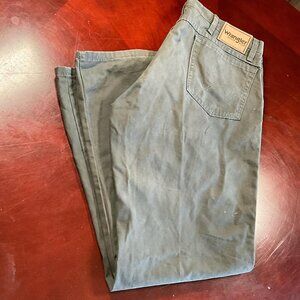 Mens Wrangler Rugged Wear Cotton Dark Olive Green Utility Work Pants (38x30)